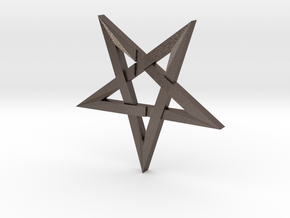 LaVey's Sigil Star Ornament (Part 1 of 2) in Polished Bronzed Silver Steel