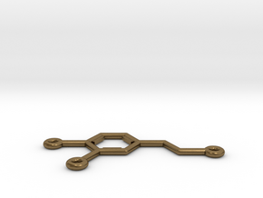 Dopamine Molecule Pendant or Earing in Natural Bronze