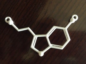 Serotonin Necklace Pednant in White Processed Versatile Plastic