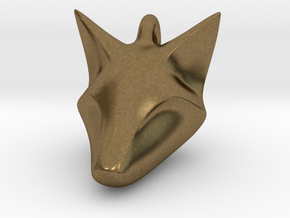 Stylish Fox Head Pendant in Natural Bronze