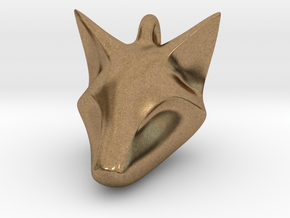 Stylish Fox Head Pendant in Natural Brass