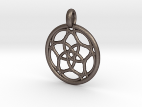 Himalia pendant in Polished Bronzed Silver Steel