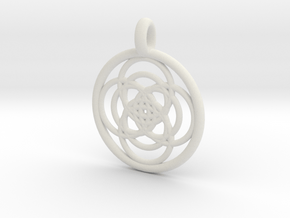 Iocaste pendant in White Natural Versatile Plastic
