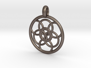 Lysithea pendant in Polished Bronzed Silver Steel