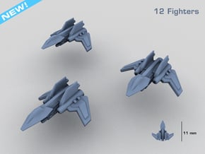 HOMEFLEET Interceptor Fighter Group - 12 Fighters in Tan Fine Detail Plastic