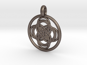 Thebe pendant in Polished Bronzed Silver Steel