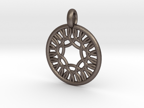 Herse pendant in Polished Bronzed Silver Steel