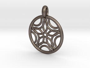 Sponde pendant in Polished Bronzed Silver Steel