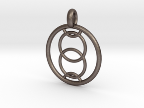 Orthosie pendant in Polished Bronzed Silver Steel