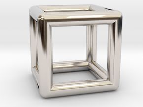 Hexahedron (Cube) in Platinum