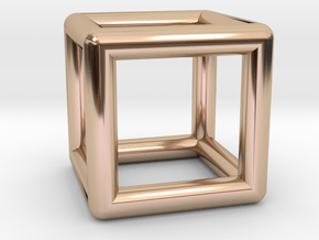 Hexahedron (Cube) in 14k Rose Gold