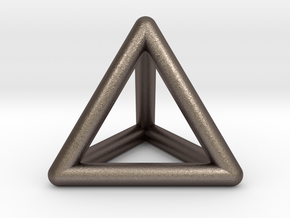 Tetrahedron in Polished Bronzed Silver Steel
