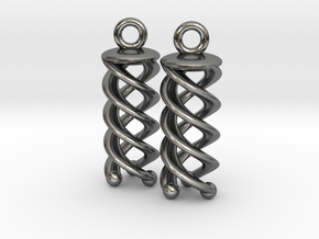 Triple Helix Earrings in Polished Silver