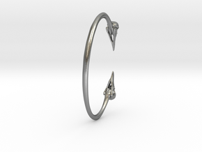 Crow Cuff Bracelet 82mm ID in Natural Silver