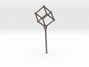 Cube bubble wand in Polished Bronzed Silver Steel