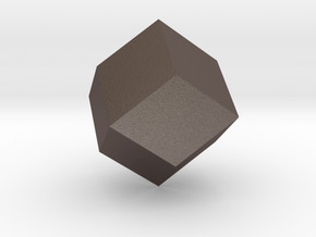 rhombic dodecahedron in Polished Bronzed Silver Steel