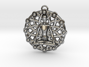 Meditation Chakra Pendant in Polished Silver