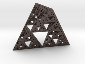 Geometric Sierpinski Tetrahedron level 4 in Polished Bronzed Silver Steel