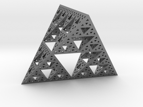 Geometric Sierpinski Tetrahedron level 4 in Natural Silver