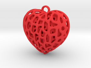 Three Hearts Embraced in Red Processed Versatile Plastic
