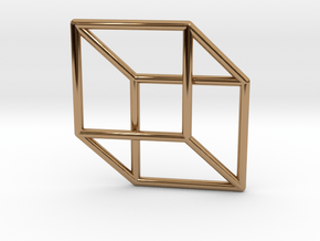 3d 2d Cube Fixed in Polished Brass