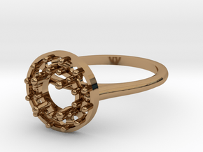 AB050 Halo Ring in Polished Brass