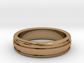 Man's Wedding Band M-004 in Polished Brass