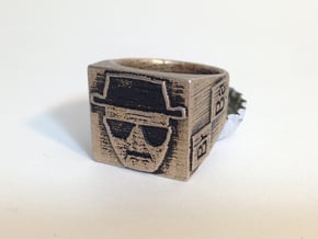 Heisenberg Ring with opener size 13 in Polished Bronzed Silver Steel
