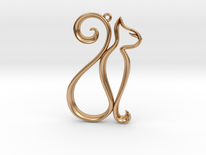 The Cat Pendant in Polished Bronze