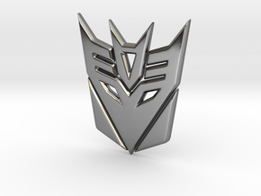 Decepticon Logo in Fine Detail Polished Silver