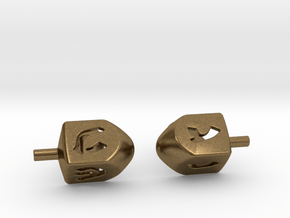 Dreidel Cufflinks in Natural Bronze