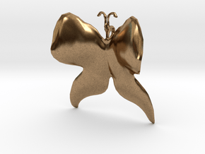 Butterfly (low poly) pendant in Natural Brass