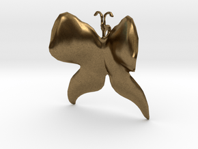 Butterfly (low poly) pendant in Natural Bronze