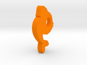 FISH OF LOVE (Pendant or Earring) in Orange Processed Versatile Plastic
