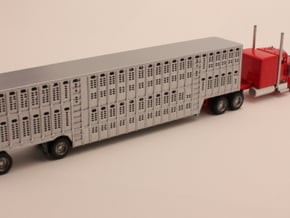 1:160 N Scale 53' Spread Axle Livestock x2 in Tan Fine Detail Plastic