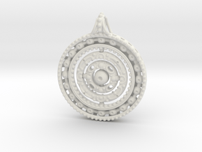 Gyroscope Mandala Pendant in White Natural Versatile Plastic