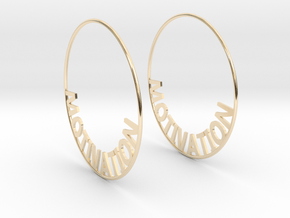Custom Hoop Earrings - Motivation 60mm in 14K Yellow Gold