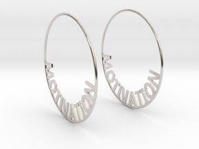 Custom Hoop Earrings - Motivation 60mm in Platinum