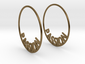 Custom Hoop Earrings - Passion 40mm in Natural Bronze