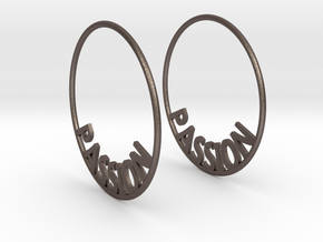Custom Hoop Earrings - Passion 40mm in Polished Bronzed Silver Steel