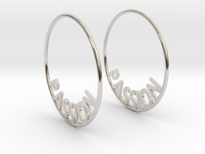 Custom Hoop Earrings - Passion 40mm in Platinum