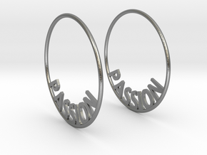 Custom Hoop Earrings - Passion 40mm in Natural Silver