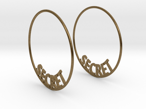 Custom Hoop Earrings - Secret 50mm in Natural Bronze