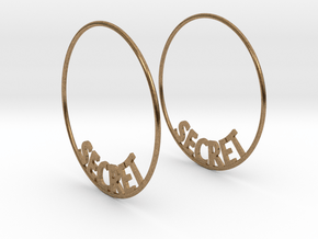 Custom Hoop Earrings - Secret 50mm in Natural Brass