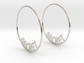 Custom Hoop Earrings - Secret 50mm in Platinum