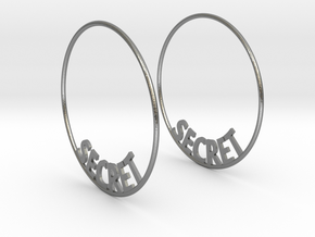 Custom Hoop Earrings - Secret 50mm in Natural Silver