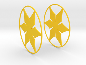Flowerish 12 Big Hoop Earrings 60mm in Yellow Processed Versatile Plastic