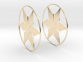 Flowerish 12 Big Hoop Earrings 60mm in 14K Yellow Gold