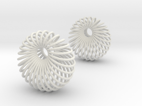 Wired Beauty 6 Hoop Earrings 30mm in White Natural Versatile Plastic