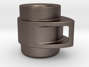 Coffee Mug in Polished Bronzed Silver Steel